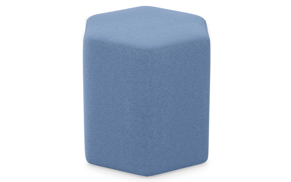 Wedgewood Blue Linen Style Fabric | Brock Footstool