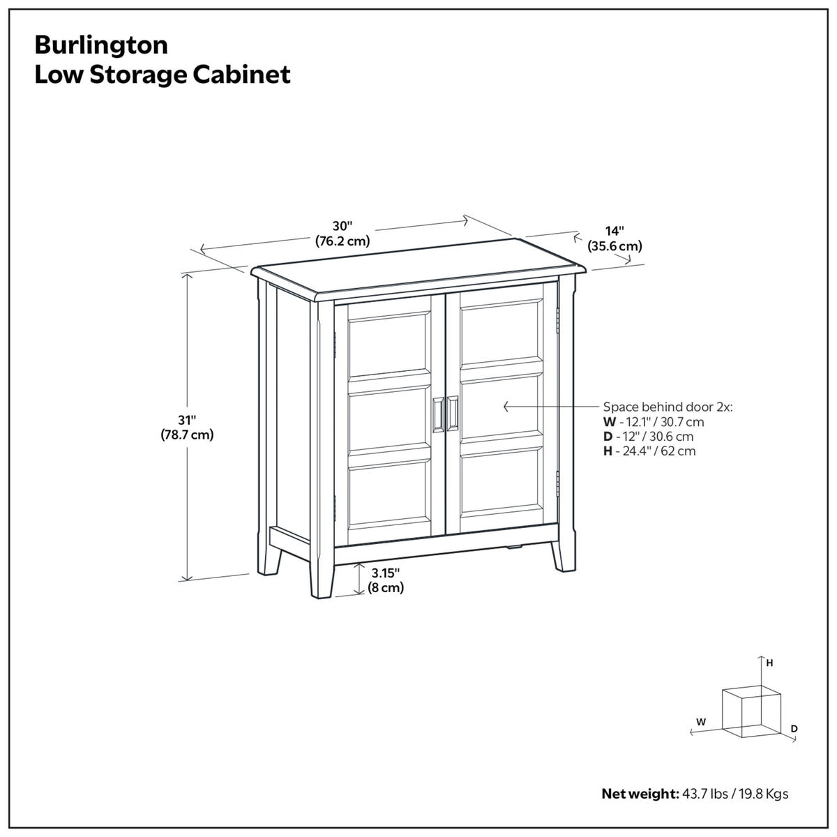White| Burlington Low Storage Cabinet
