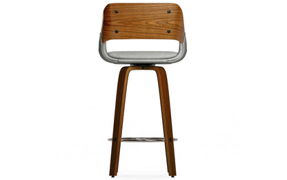 Grey Linen Style Fabric | Carly Swivel Bar Stool (Set of 2)