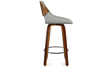 Grey Linen Style Fabric | Carly Swivel Bar Stool (Set of 2)
