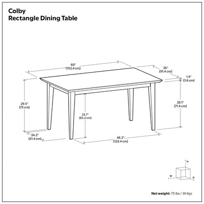 Oak Veneer Oak | Colby Rectangle Dining Table
