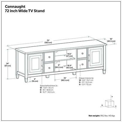 Antique White | Connaught 72 inch TV Stand