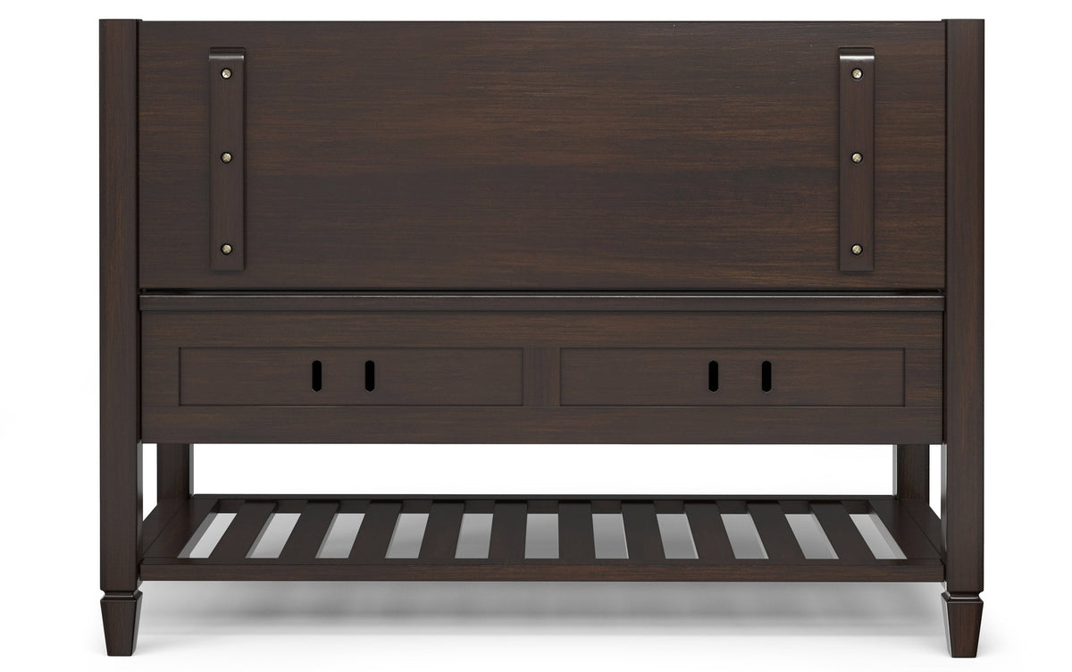 Dark Chestnut Brown | Connaught Entryway Storage Bench with Shelf