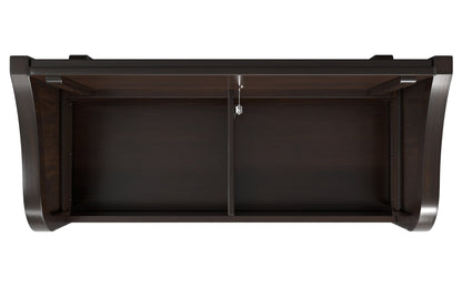 Dark Chestnut Brown | Connaught Entryway Storage Bench with Shelf