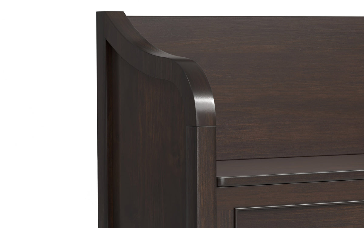 Dark Chestnut Brown | Connaught Entryway Storage Bench with Shelf
