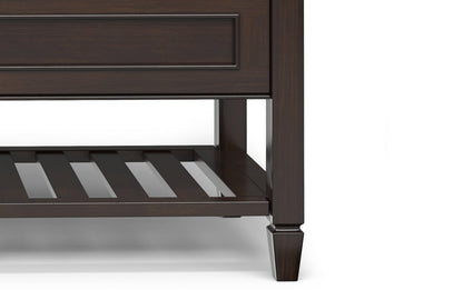 Dark Chestnut Brown | Connaught Entryway Storage Bench with Shelf