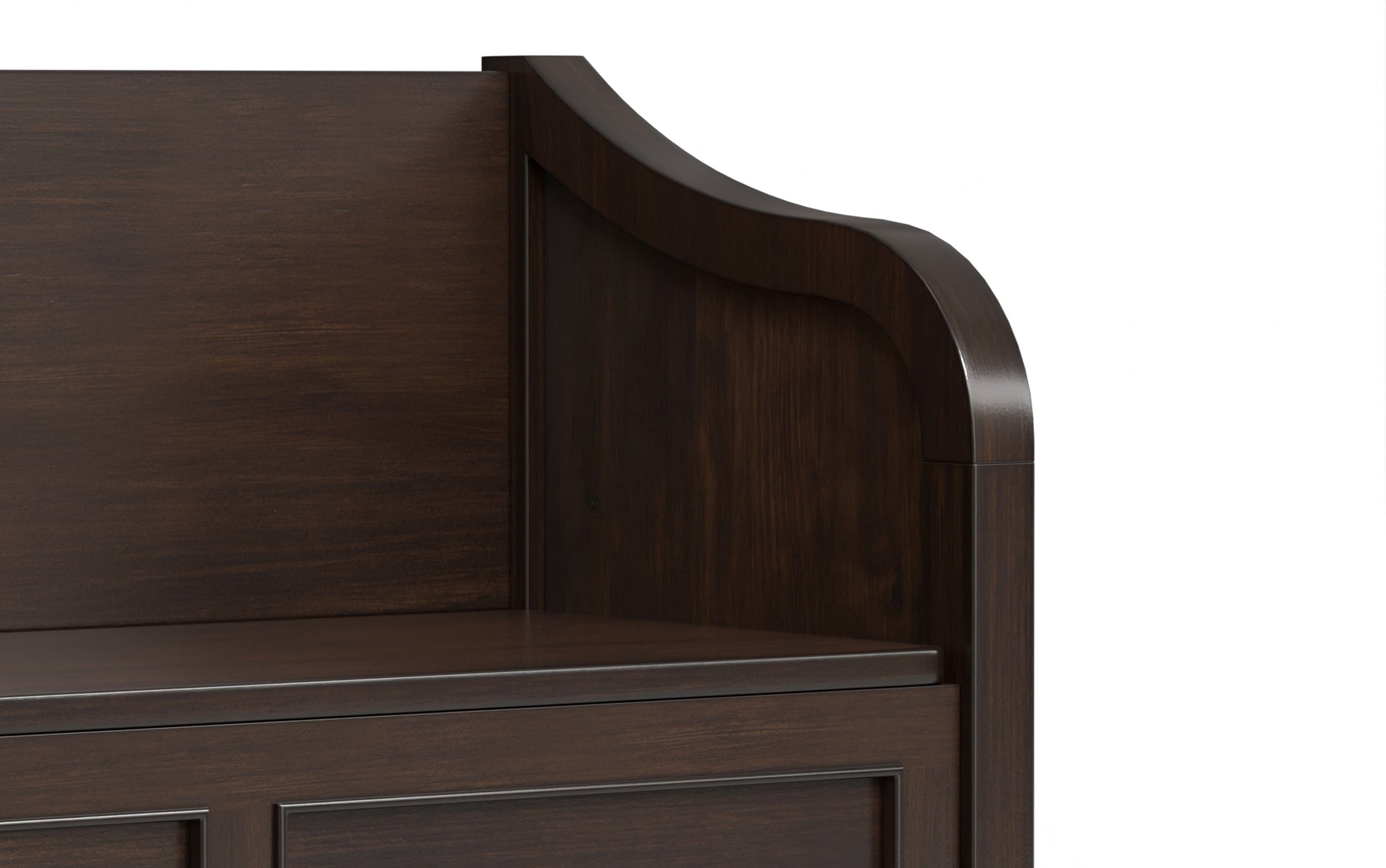 Dark Chestnut Brown | Connaught Entryway Storage Bench with Shelf