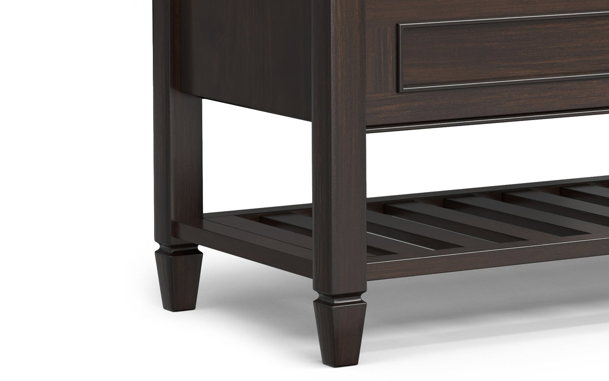 Dark Chestnut Brown | Connaught Entryway Storage Bench with Shelf