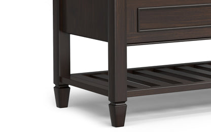 Dark Chestnut Brown | Connaught Entryway Storage Bench with Shelf