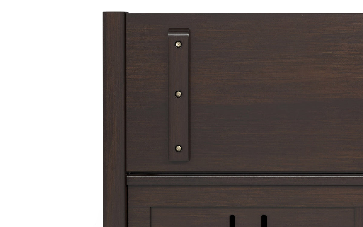 Dark Chestnut Brown | Connaught Entryway Storage Bench with Shelf