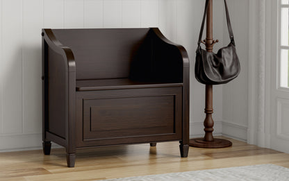 Dark Chestnut Brown | Connaught Small Entryway Storage Bench