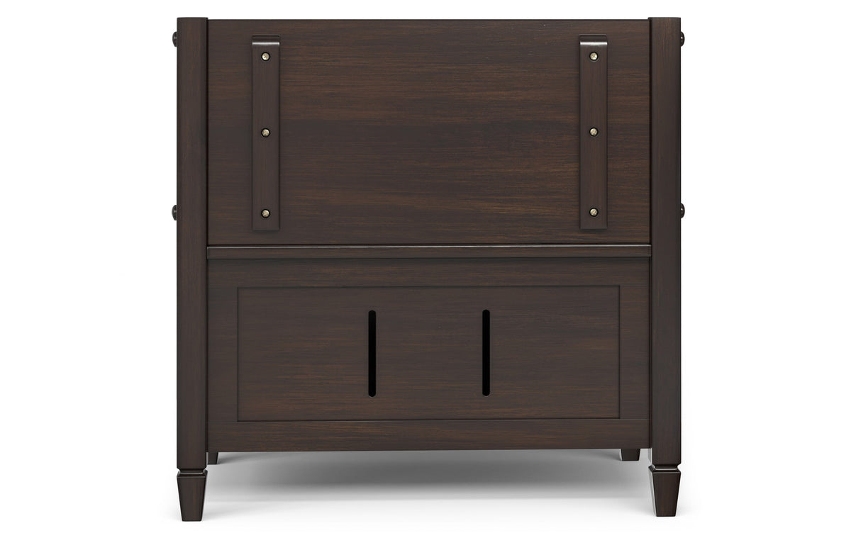 Dark Chestnut Brown | Connaught Small Entryway Storage Bench