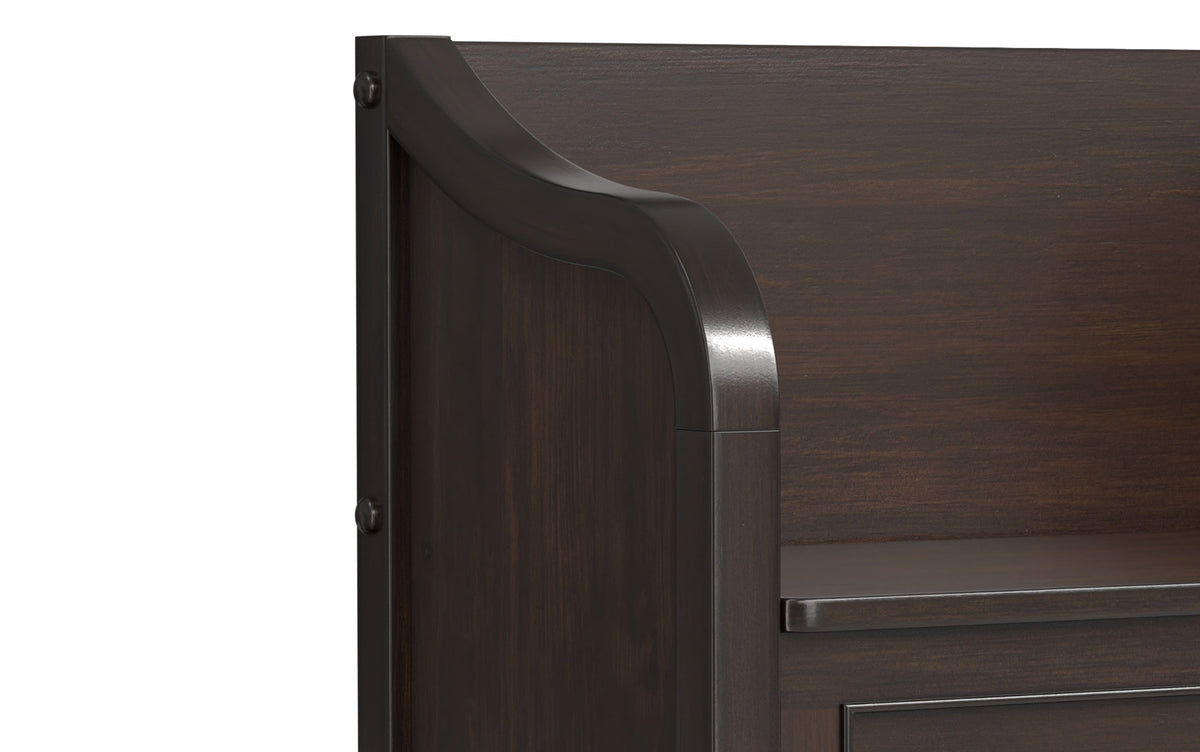 Dark Chestnut Brown | Connaught Small Entryway Storage Bench