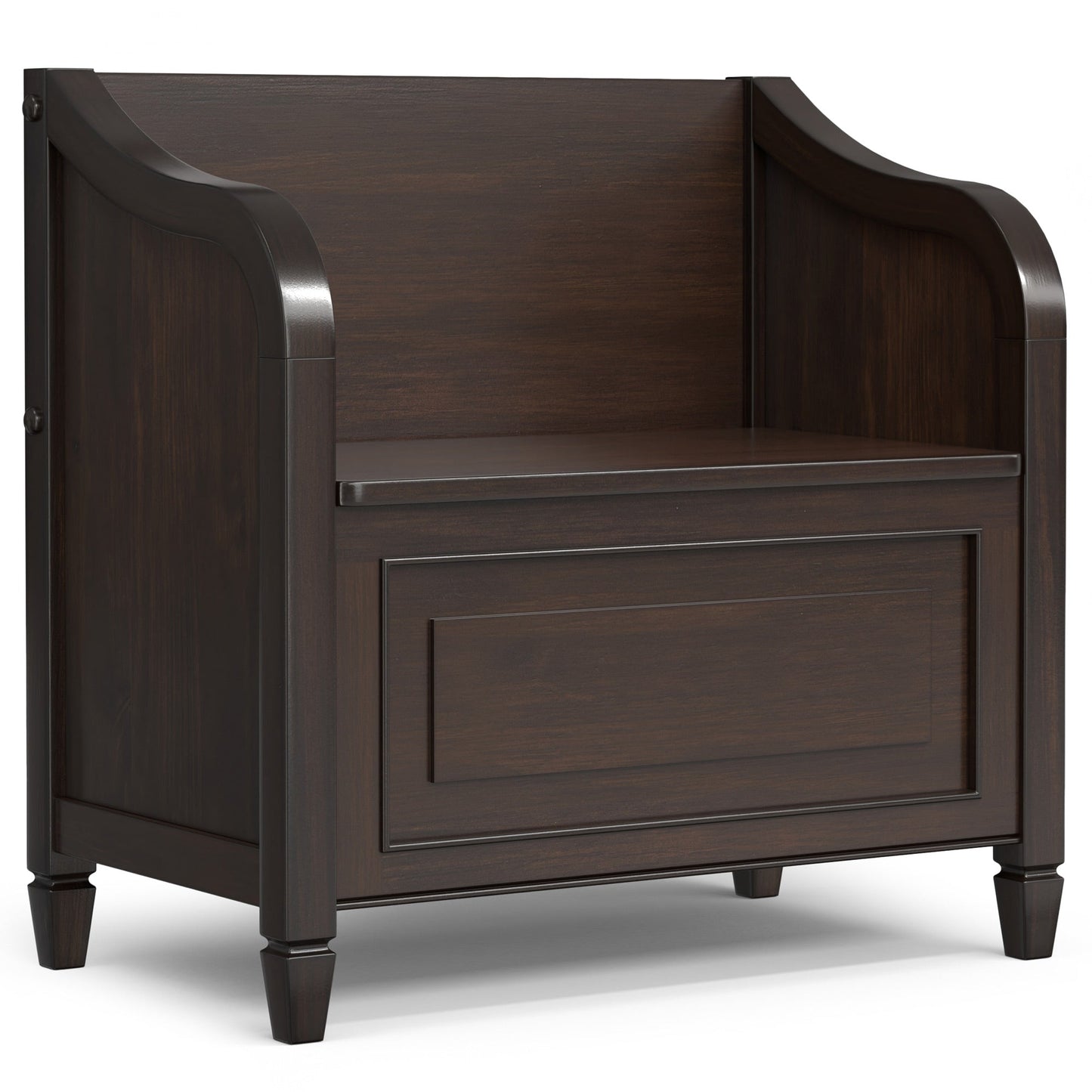 Dark Chestnut Brown | Connaught Small Entryway Storage Bench
