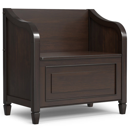 Dark Chestnut Brown | Connaught Small Entryway Storage Bench