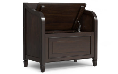 Dark Chestnut Brown | Connaught Small Entryway Storage Bench