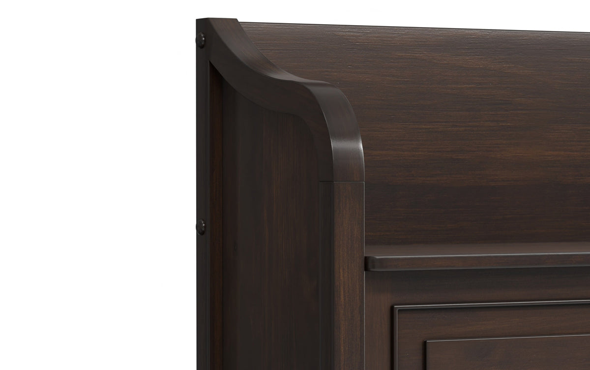 Dark Chestnut Brown | Connaught Wide Entryway Storage Bench