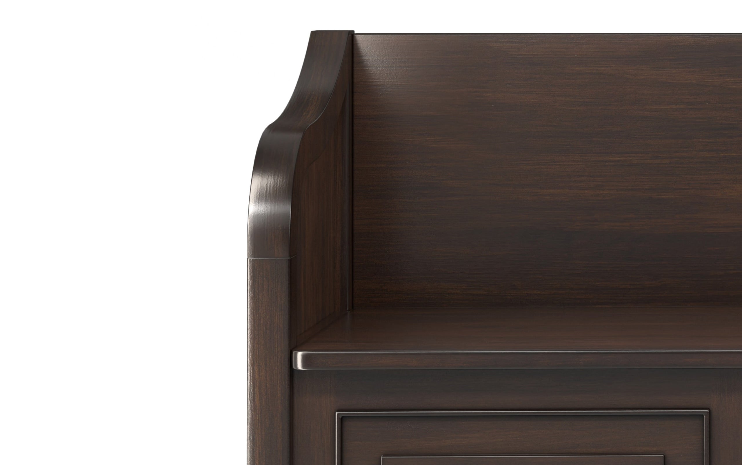Dark Chestnut Brown | Connaught Wide Entryway Storage Bench