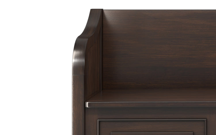 Dark Chestnut Brown | Connaught Wide Entryway Storage Bench