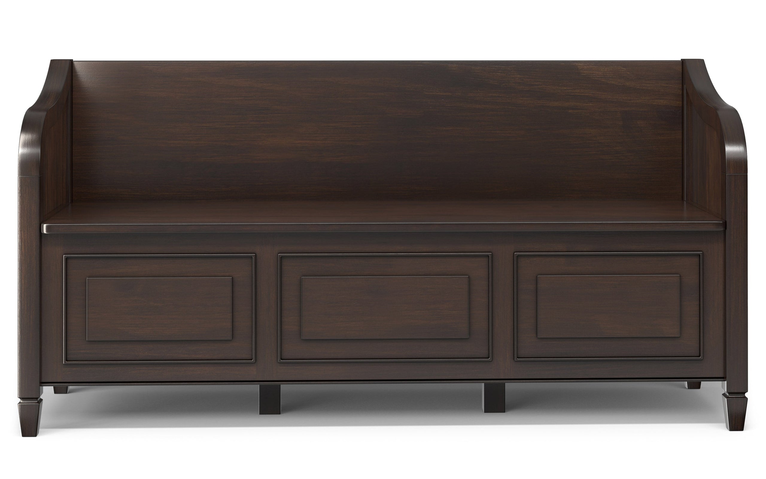 Dark Chestnut Brown | Connaught Wide Entryway Storage Bench
