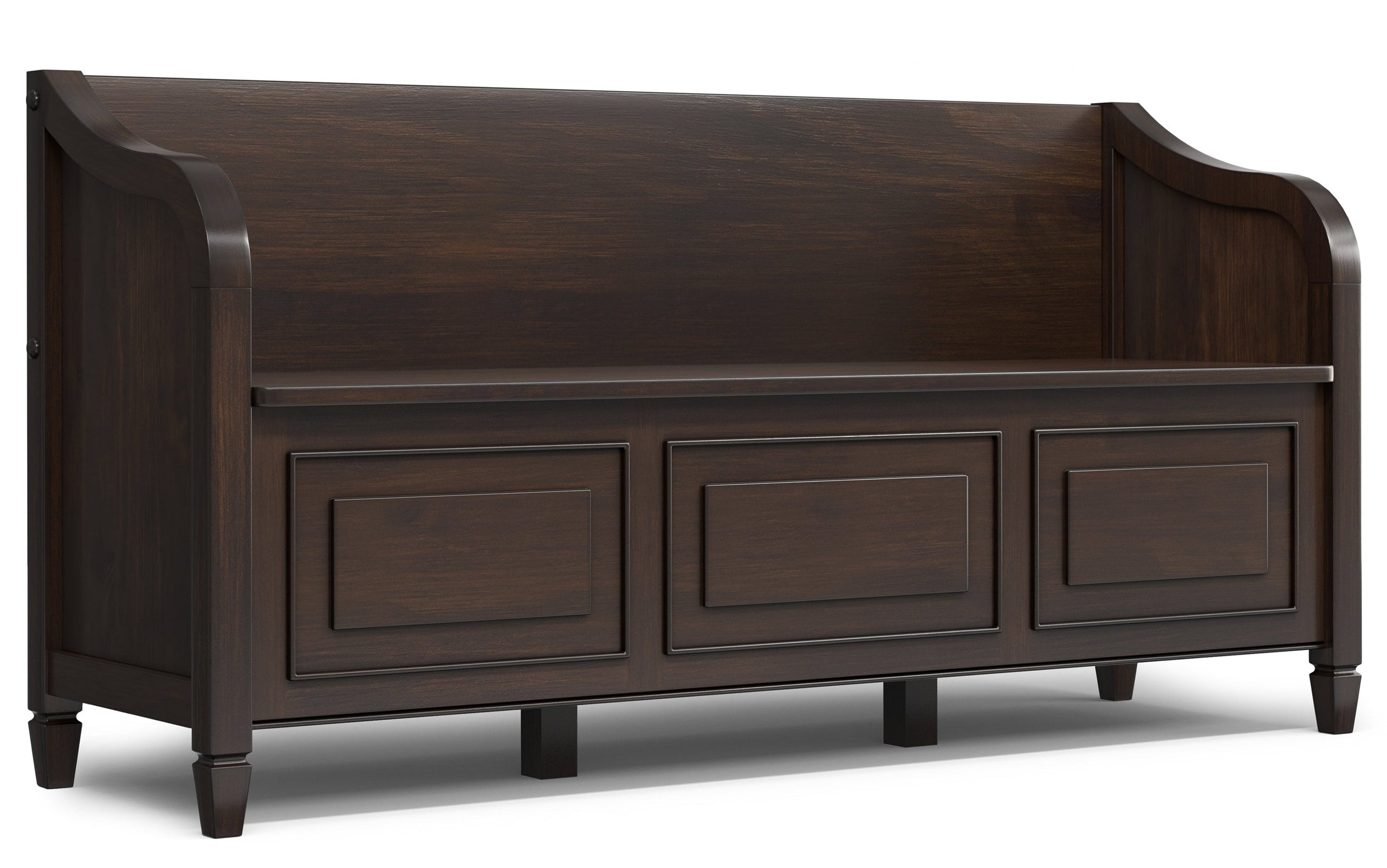 Dark Chestnut Brown | Connaught Wide Entryway Storage Bench