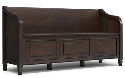 Dark Chestnut Brown | Connaught Wide Entryway Storage Bench