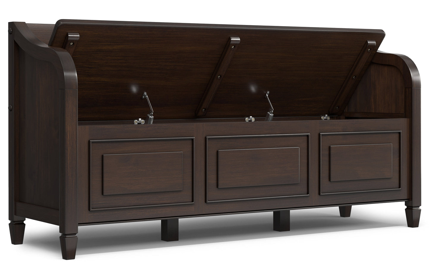 Dark Chestnut Brown | Connaught Wide Entryway Storage Bench