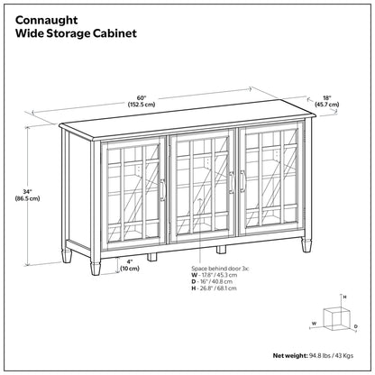 Dark Chestnut Brown | Connaught Wide Storage Cabinet