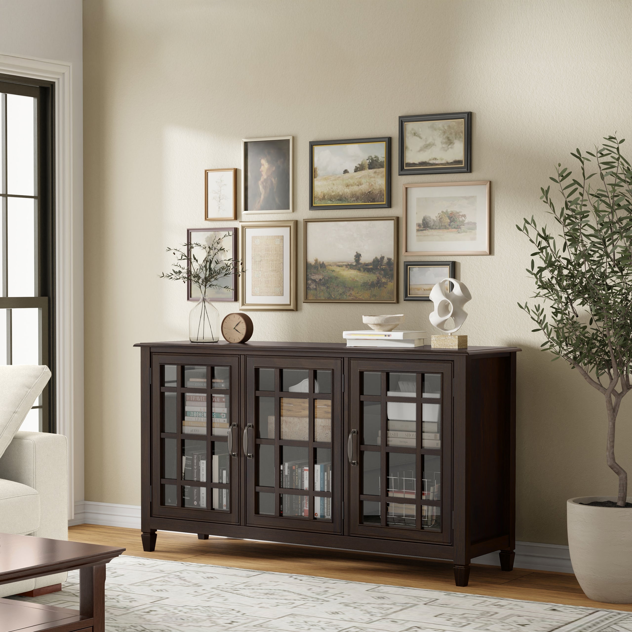 Dark Chestnut Brown | Connaught Wide Storage Cabinet