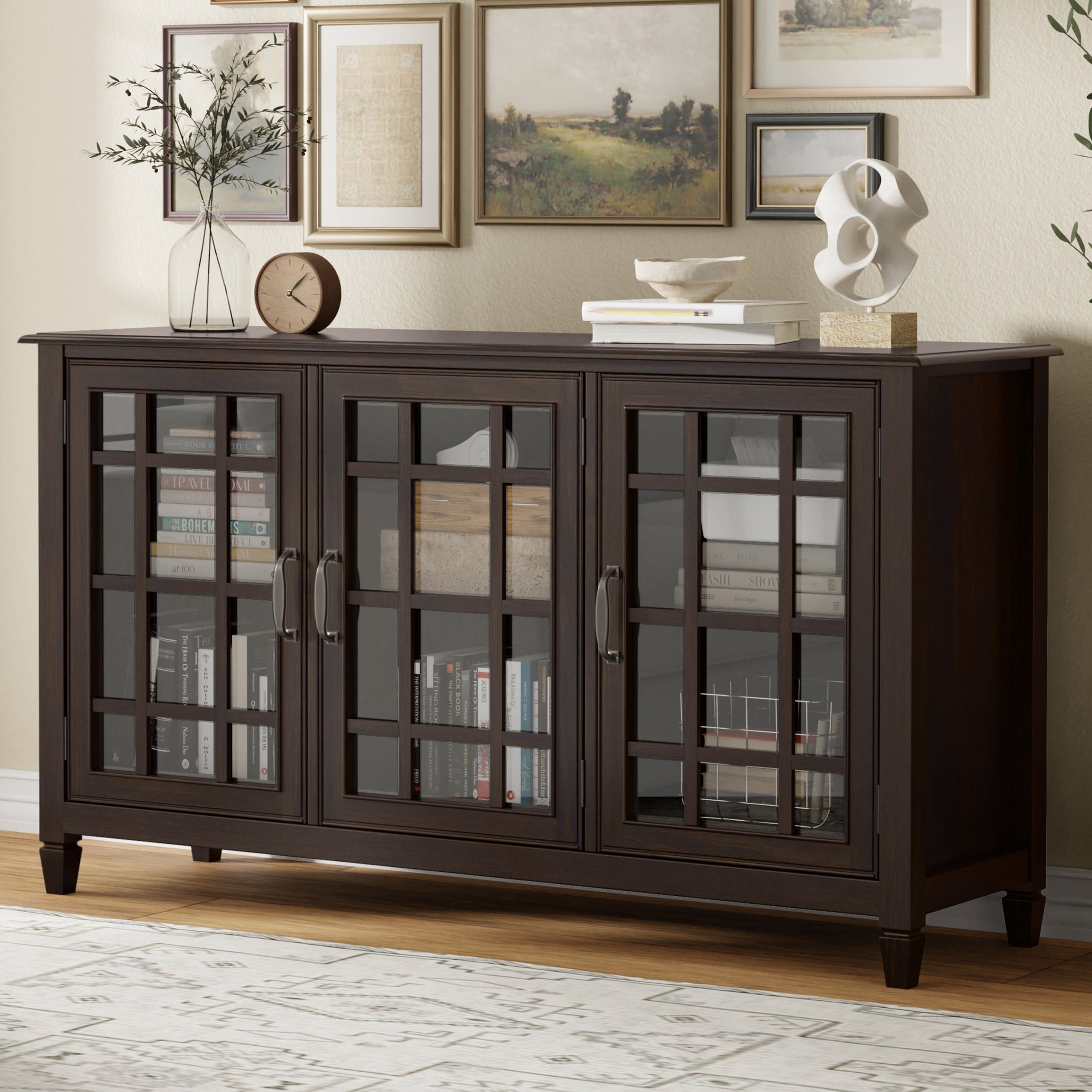 Dark Chestnut Brown | Connaught Wide Storage Cabinet