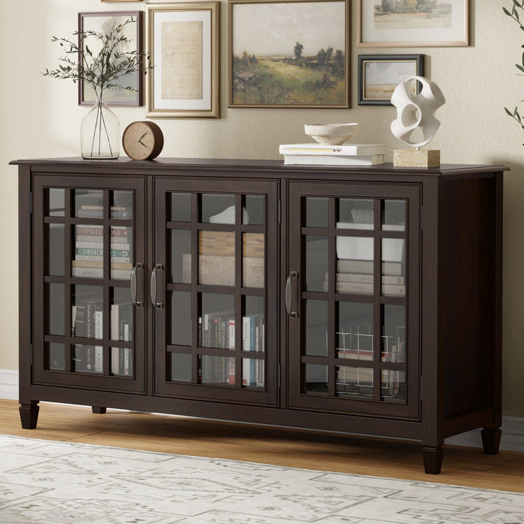 Dark Chestnut Brown | Connaught Wide Storage Cabinet
