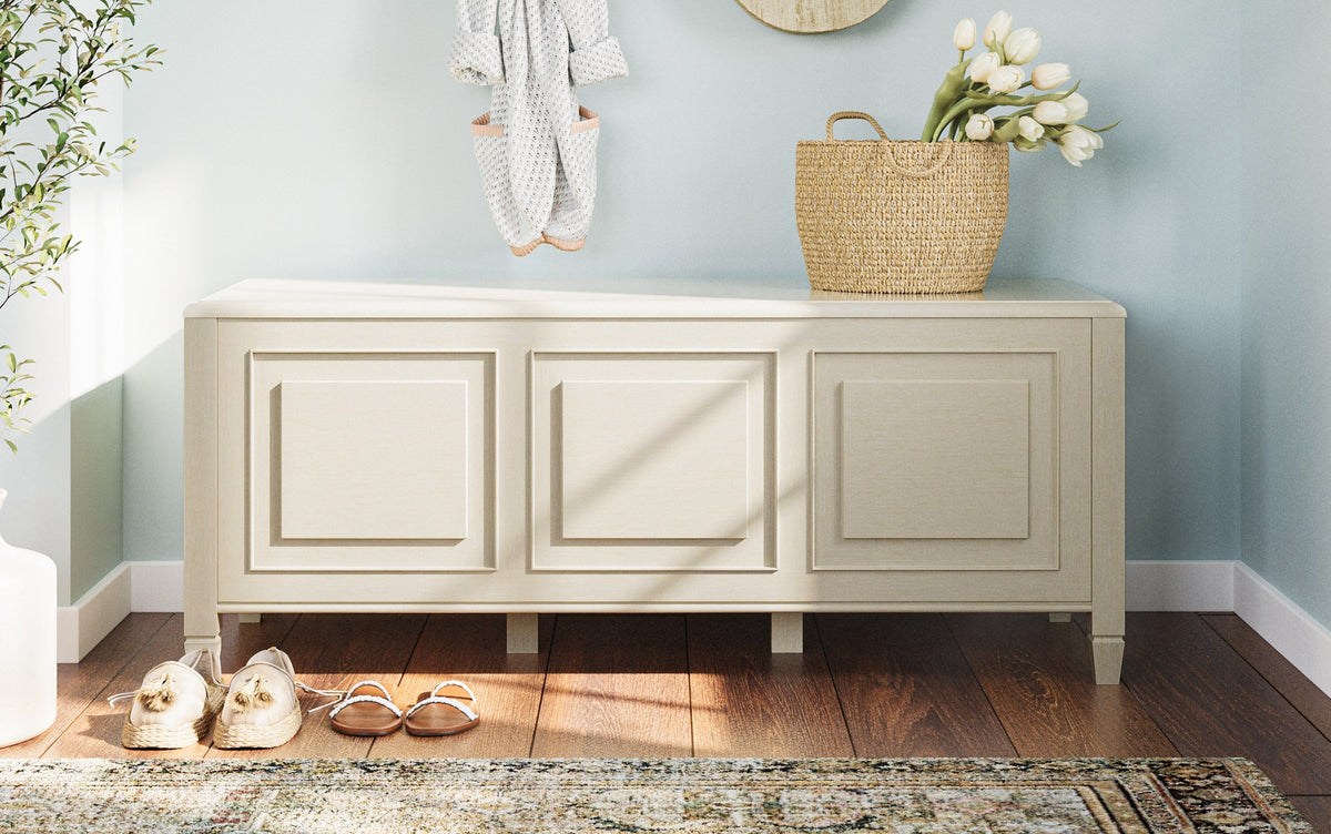 Antique White | Connaught Medium Storage Bench Trunk