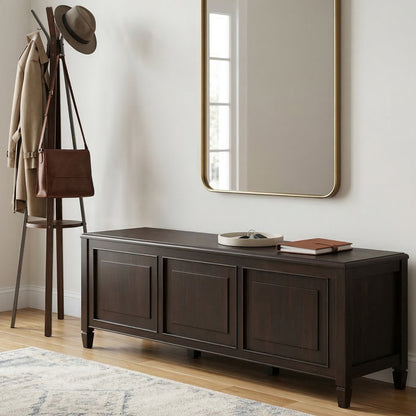 Dark Chestnut Brown | Connaught 63 inch Large Storage Bench Trunk