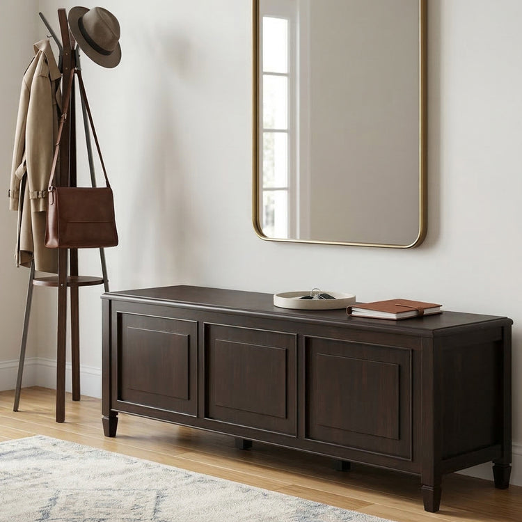 Dark Chestnut Brown | Connaught 63 inch Large Storage Bench Trunk