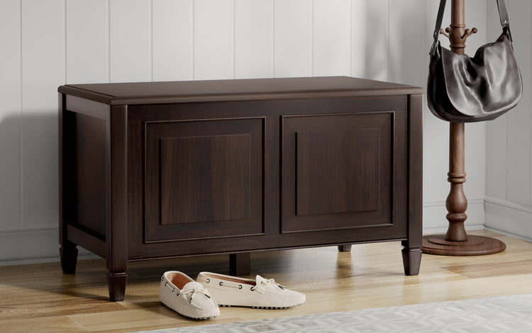 Dark Chestnut Brown | Connaught Small Storage Bench Trunk