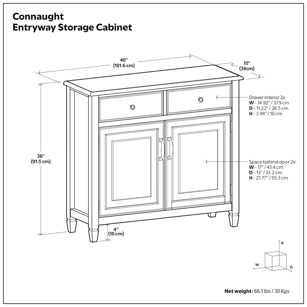 Fog Grey | Connaught Entryway Storage Cabinet