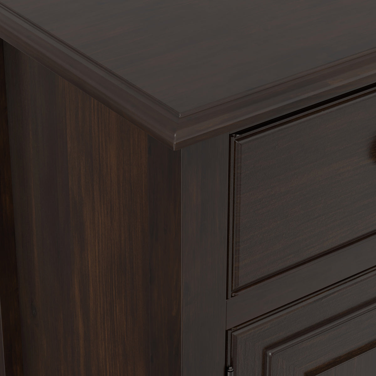Dark Chestnut Brown | Connaught Wide Entryway Storage Cabinet