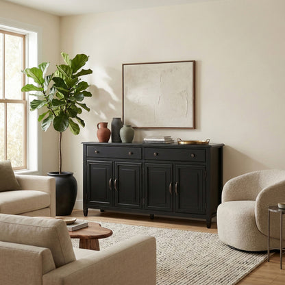 Black | Connaught Large Sideboard Buffet Storage Cabinet