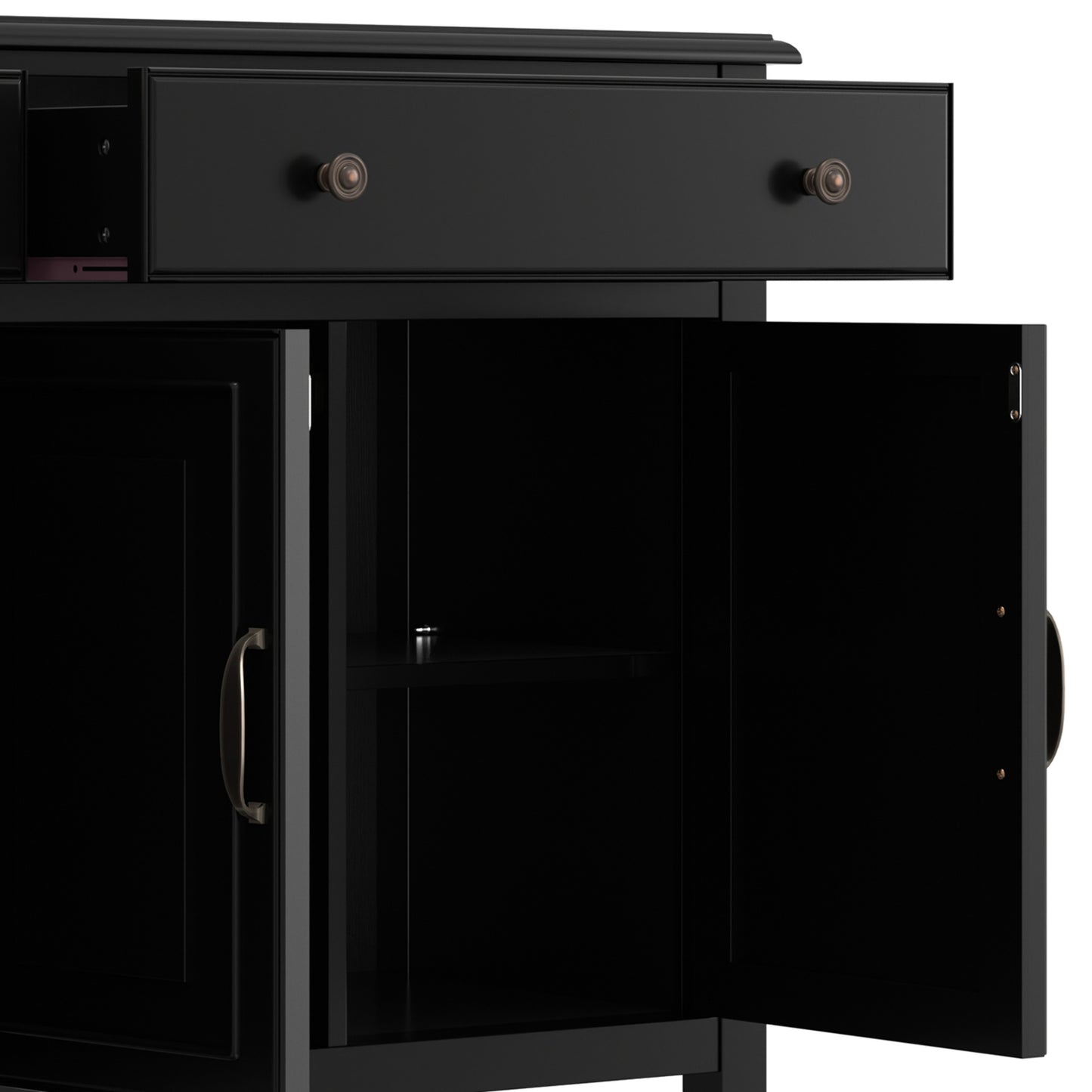 Black | Connaught Large Sideboard Buffet Storage Cabinet