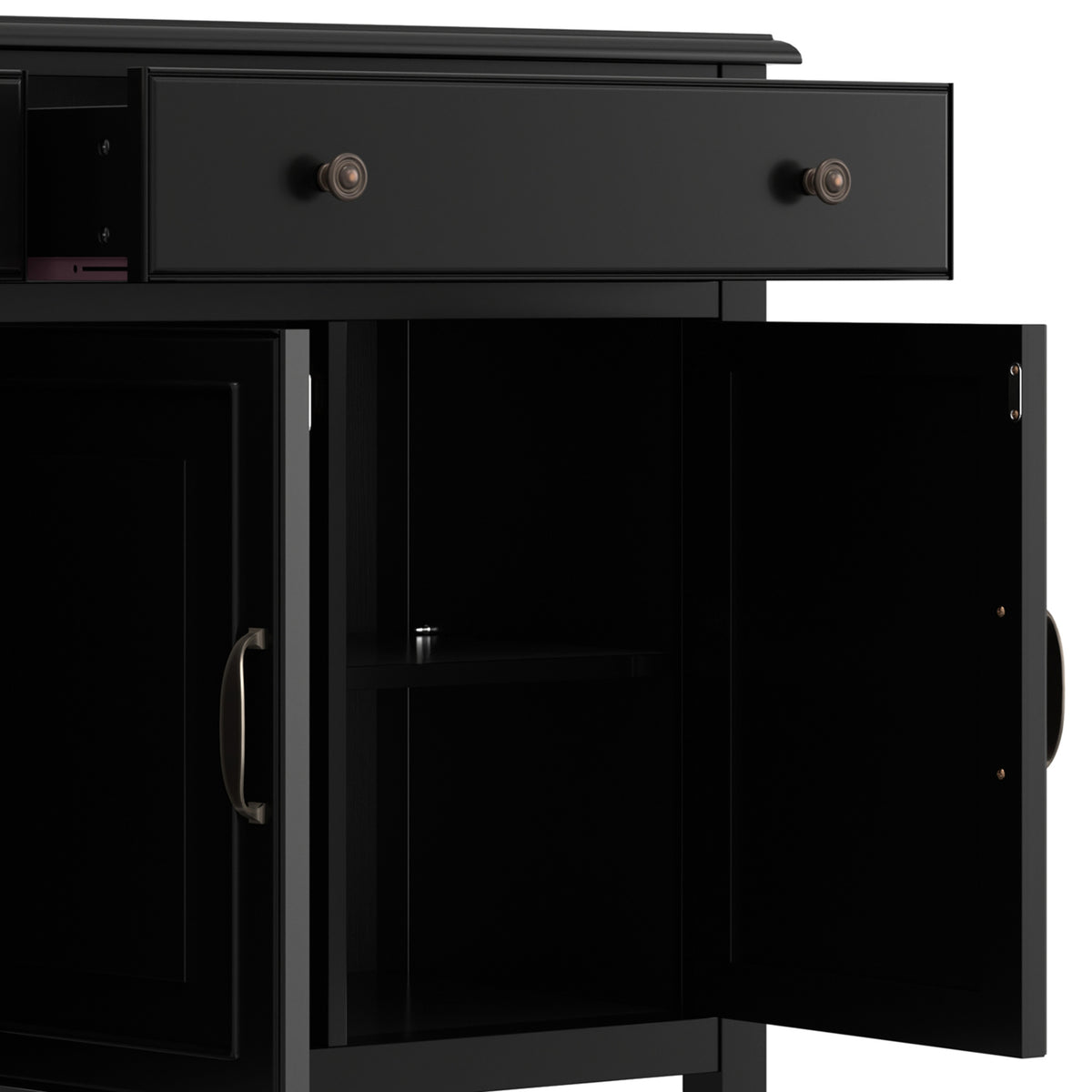 Black | Connaught Large Sideboard Buffet Storage Cabinet
