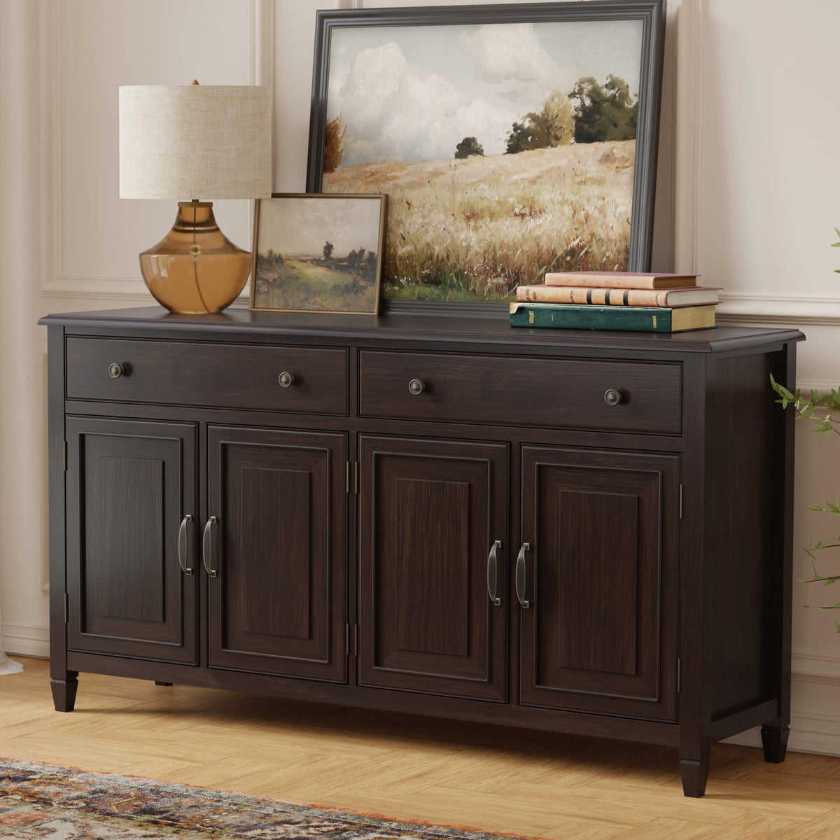 Dark Chestnut Brown | Connaught Large Sideboard Buffet Storage Cabinet