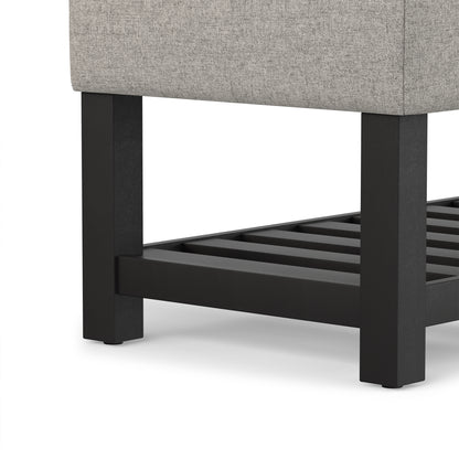 Cloud Grey Linen Style Fabric | Cosmopolitan Ottoman Bench in Linen