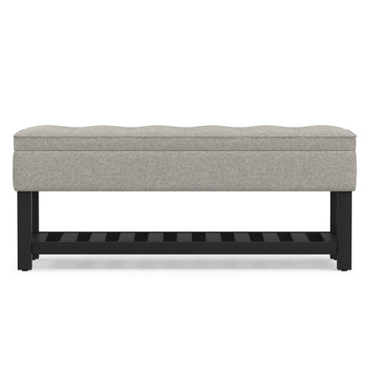 Cloud Grey Linen Style Fabric | Cosmopolitan Ottoman Bench in Linen