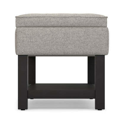 Cloud Grey Linen Style Fabric | Cosmopolitan Ottoman Bench in Linen