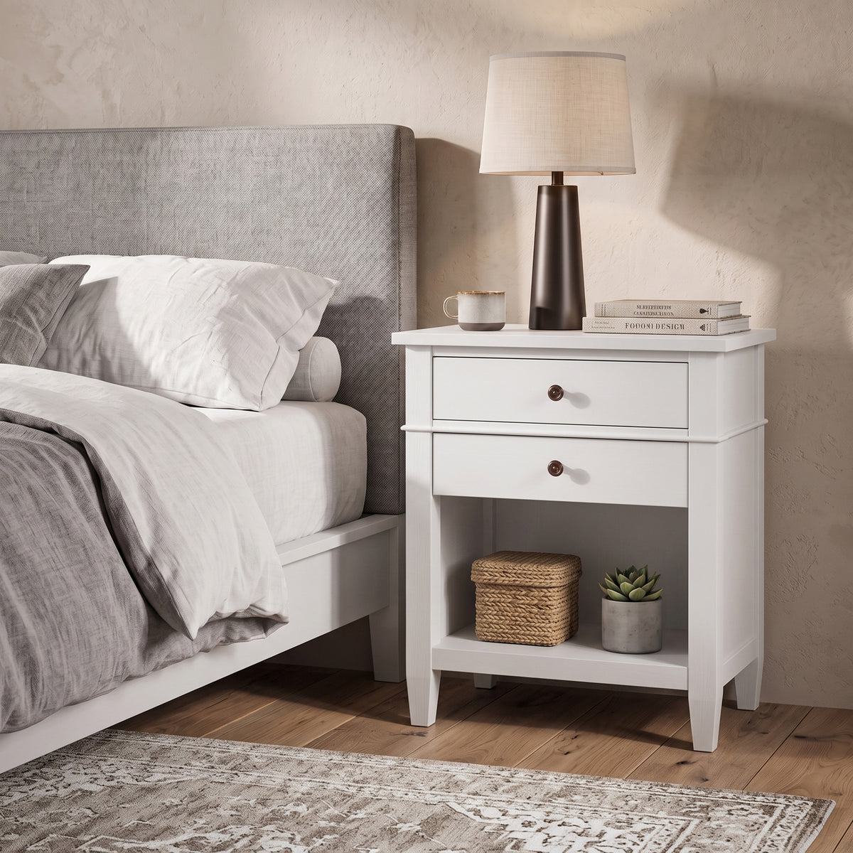 White | Carlton Bedside Table