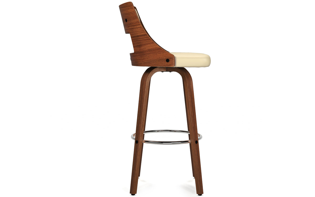 Cream Vegan Leather | Dallyn Swivel Bar Stool (Set of 2)