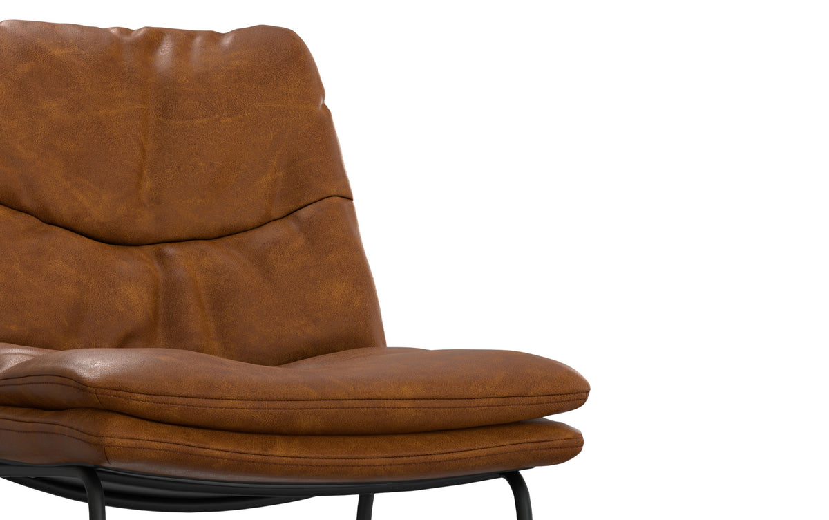 Camel Brown Distressed Vegan Leather | Danika Bar Stool (Set of 2)