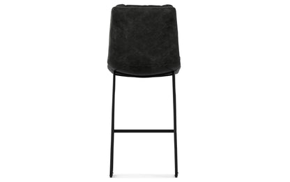 Distressed Charcoal Grey Distressed Vegan Leather | Danika Bar Stool (Set of 2)