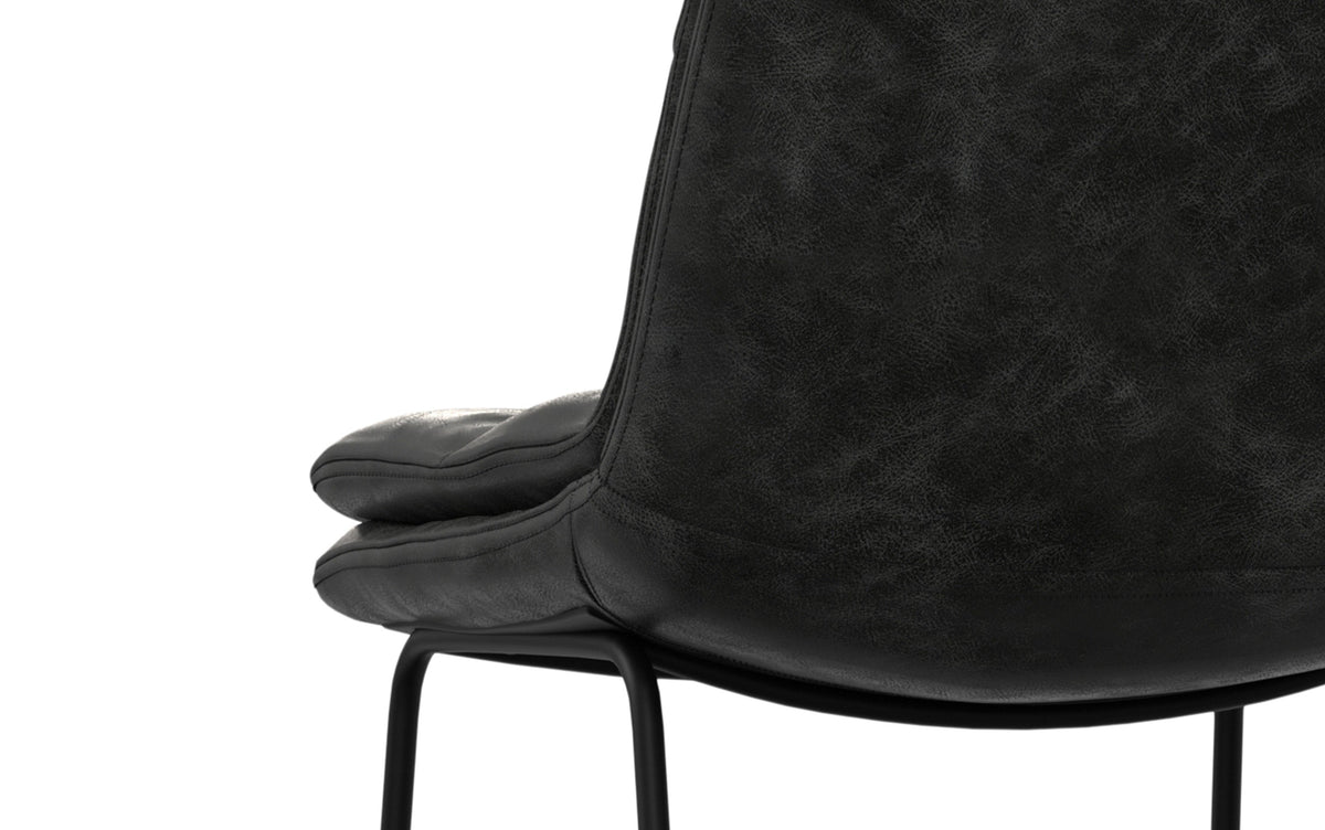Distressed Charcoal Grey Distressed Vegan Leather | Danika Bar Stool (Set of 2)