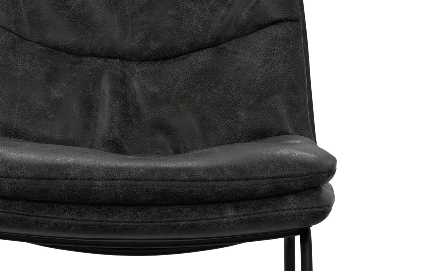 Distressed Charcoal Grey Distressed Vegan Leather | Danika Bar Stool (Set of 2)